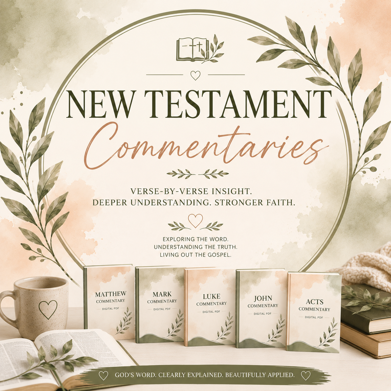 New Testament Commentary Series featuring verse-by-verse Bible commentaries covering Matthew through Revelation with biblical insights, historical context, and practical application.